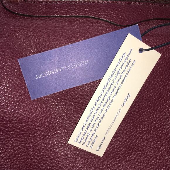 Rebecca Minkoff Fringe Regan Satchel Tote Port Red Leather Purse Handbag Maroon - Picture 14 of 14